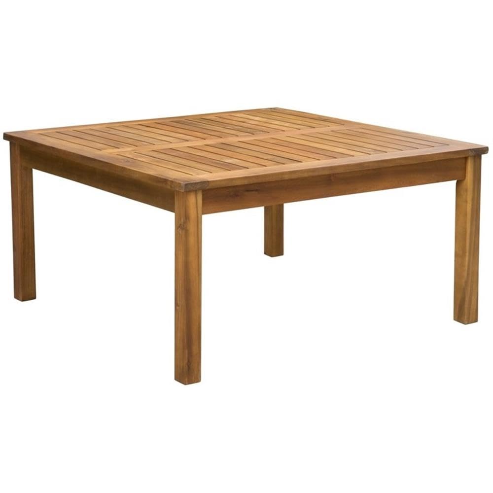 Premium Acacia Wood Coffee Table with Teak Finish - Outdoor & Indoor Use - Perfect for Patio, Garden, and Living Room Decor