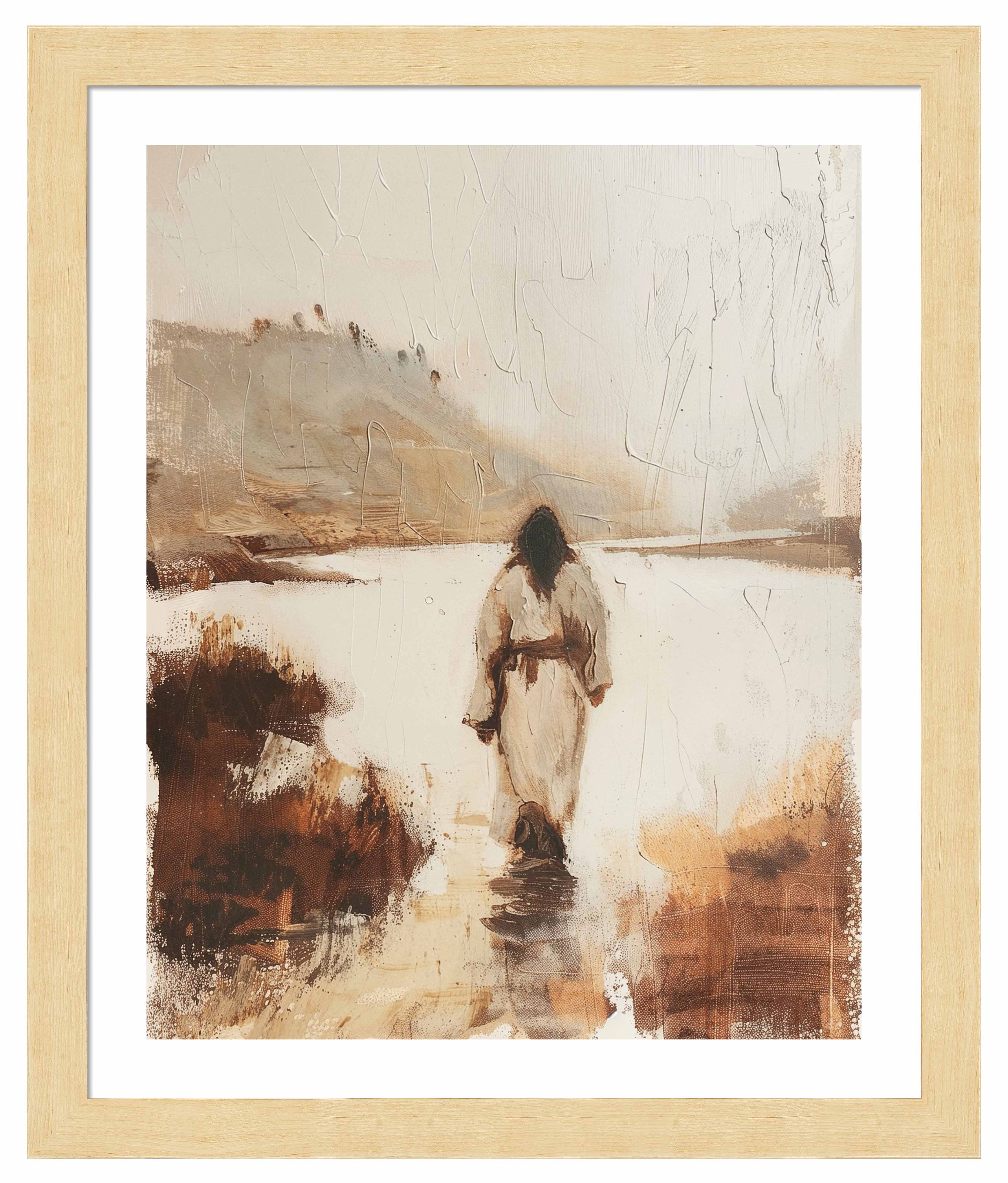 Christ In The Wilderness Wall Art - Religious Christian Home Decor Prints for Living Room, Bedroom & Office