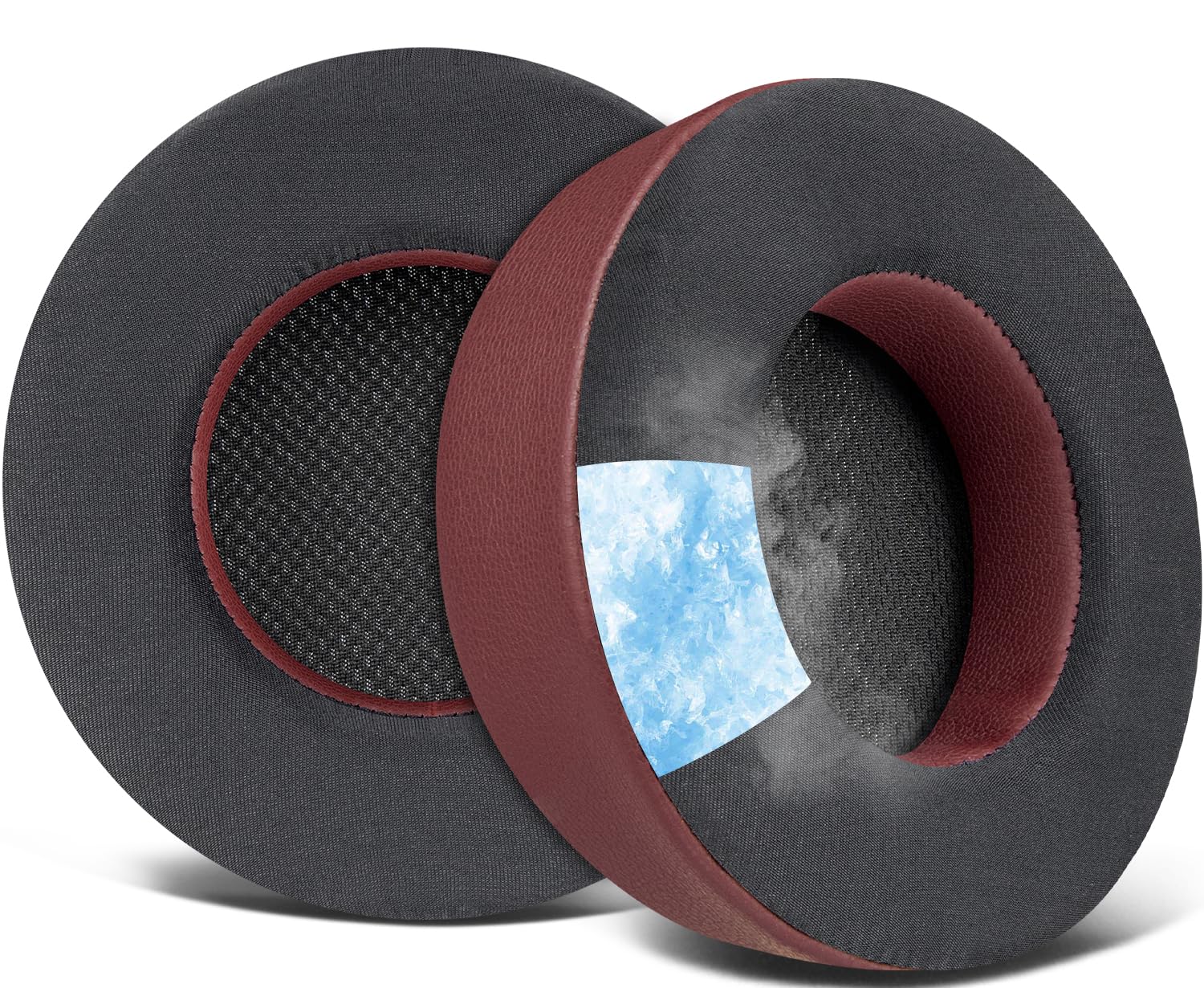 SOULWIT Cooling Gel Ear Pads Replacement for Corsair Virtuoso RGB Wireless XT SE Gaming Headset - Noise Isolating Memory Foam Cushions with Enhanced Thickness (Burgundy) - Perfect for Long Gaming Sessions, Music Listening & Office Work