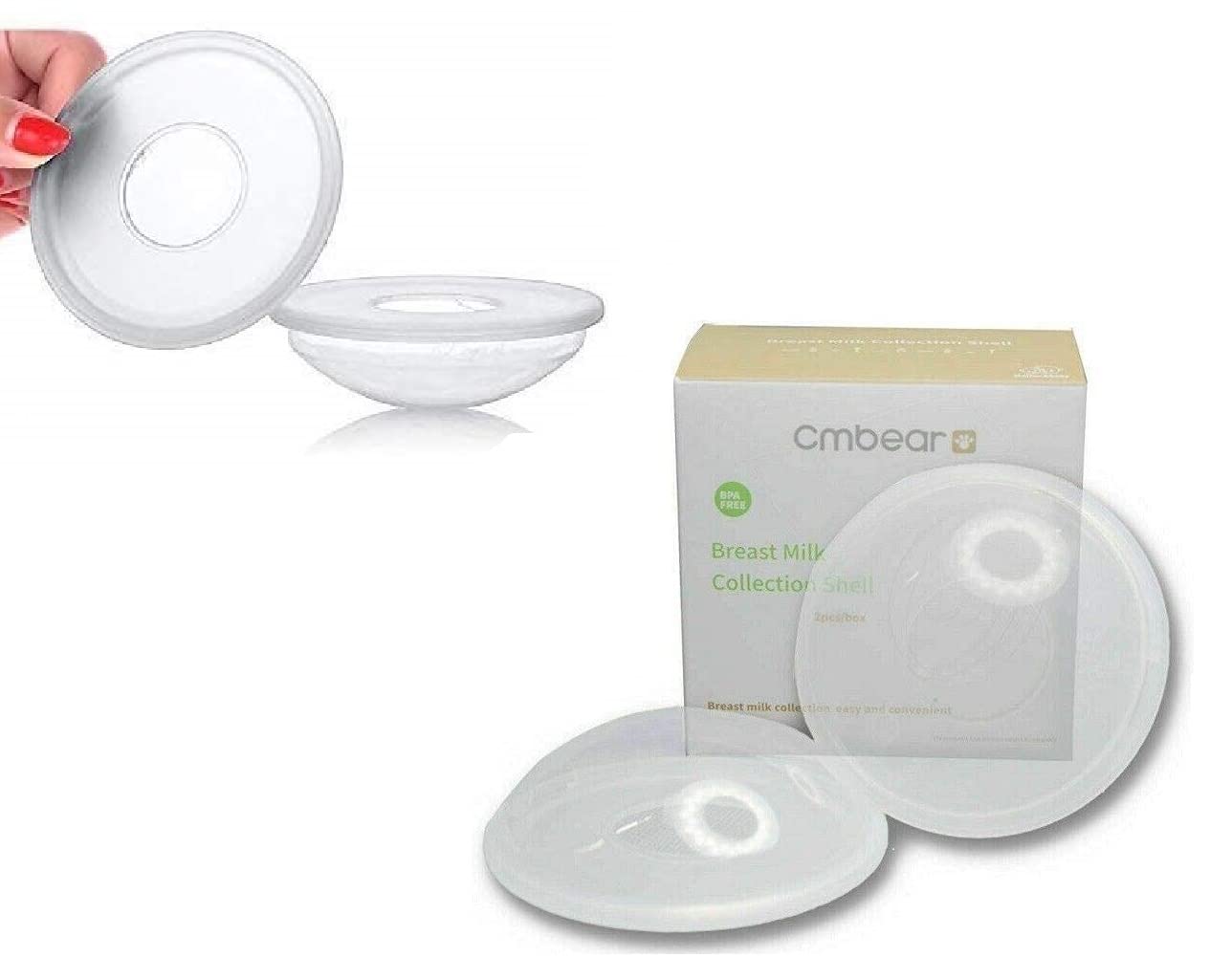 Breast Milk Collection Shells for Nursing Moms - 4 Pack Reusable Silicone Nipple Cups - Comfortable & Discreet Breastfeeding Solution for Leak Prevention at Work or On-the-Go