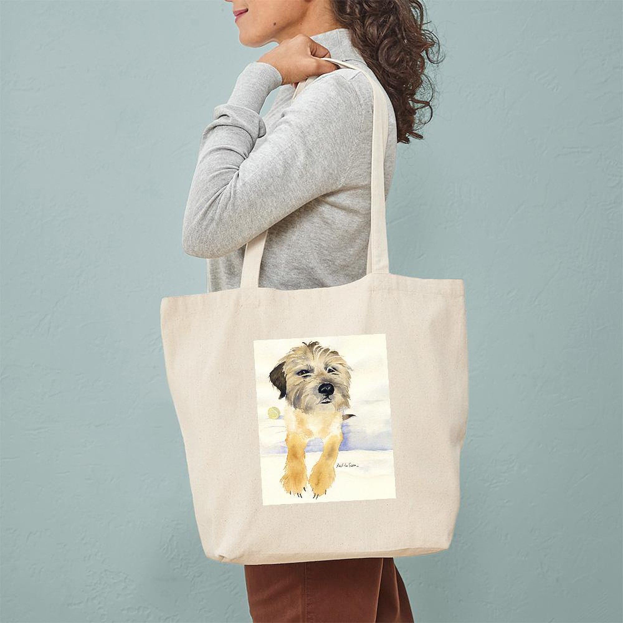 Border Terrier Lover's Tote Bag - Natural Canvas Reusable Shopping Bag for Groceries, Beach & Daily Use | Dog Themed Gift for Pet Owners