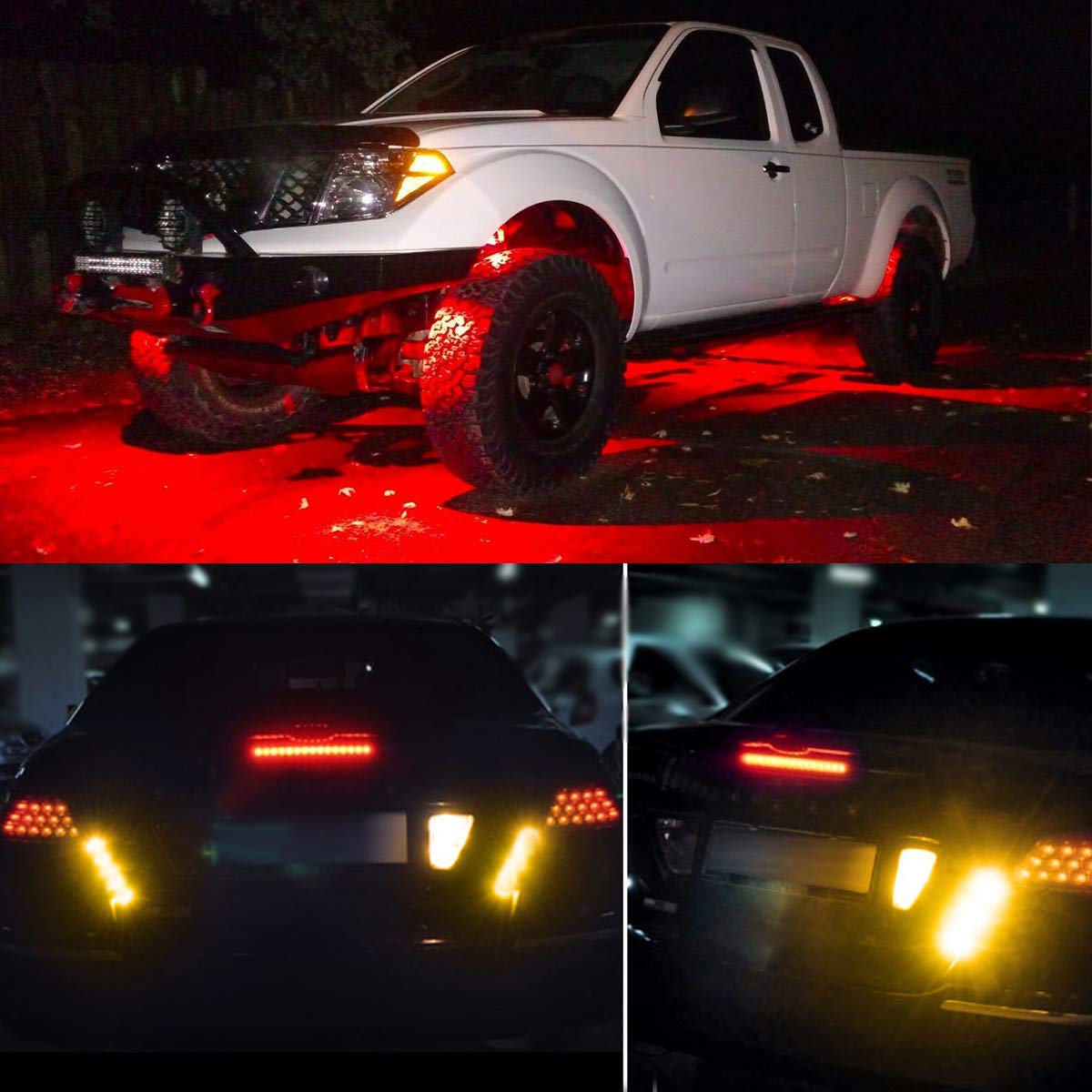 20 Pack 3.8 Inch Amber/Red LED Clearance Lights - Waterproof Side Marker Lights for Truck, Trailer, RV, Van - DOT Approved Turn Signal & Parking Brake Lights - Perfect for Night Driving & Road Safety