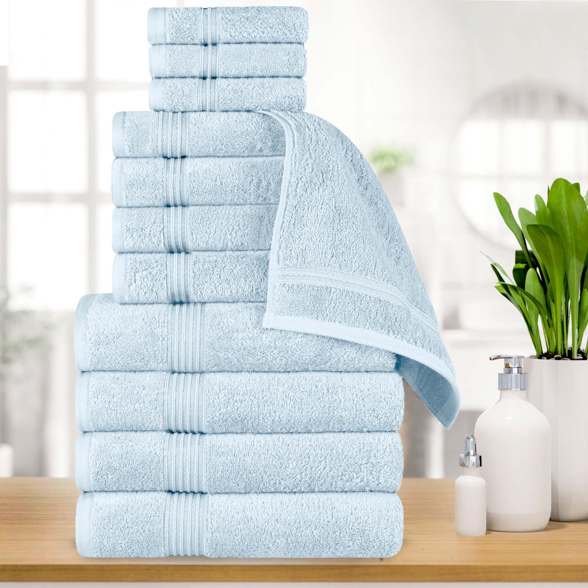 Premium 12-Piece Egyptian Cotton Towel Set - Ultra Soft, Highly Absorbent Bath Towels for Spa, Hotel & Luxury Home Use