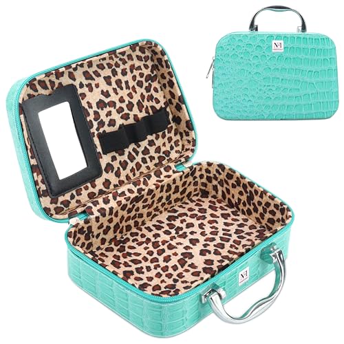 NFI Essentials Makeup Organizer with Mirror - Green for Vanity & Travel