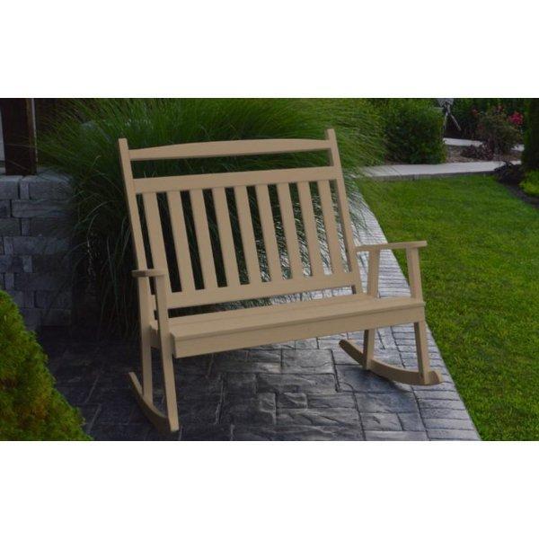 A & L Furniture Poly Classic Double Rocker - Comfortable Outdoor Patio Rocking Chair for Porch, Garden, and Backyard Relaxation