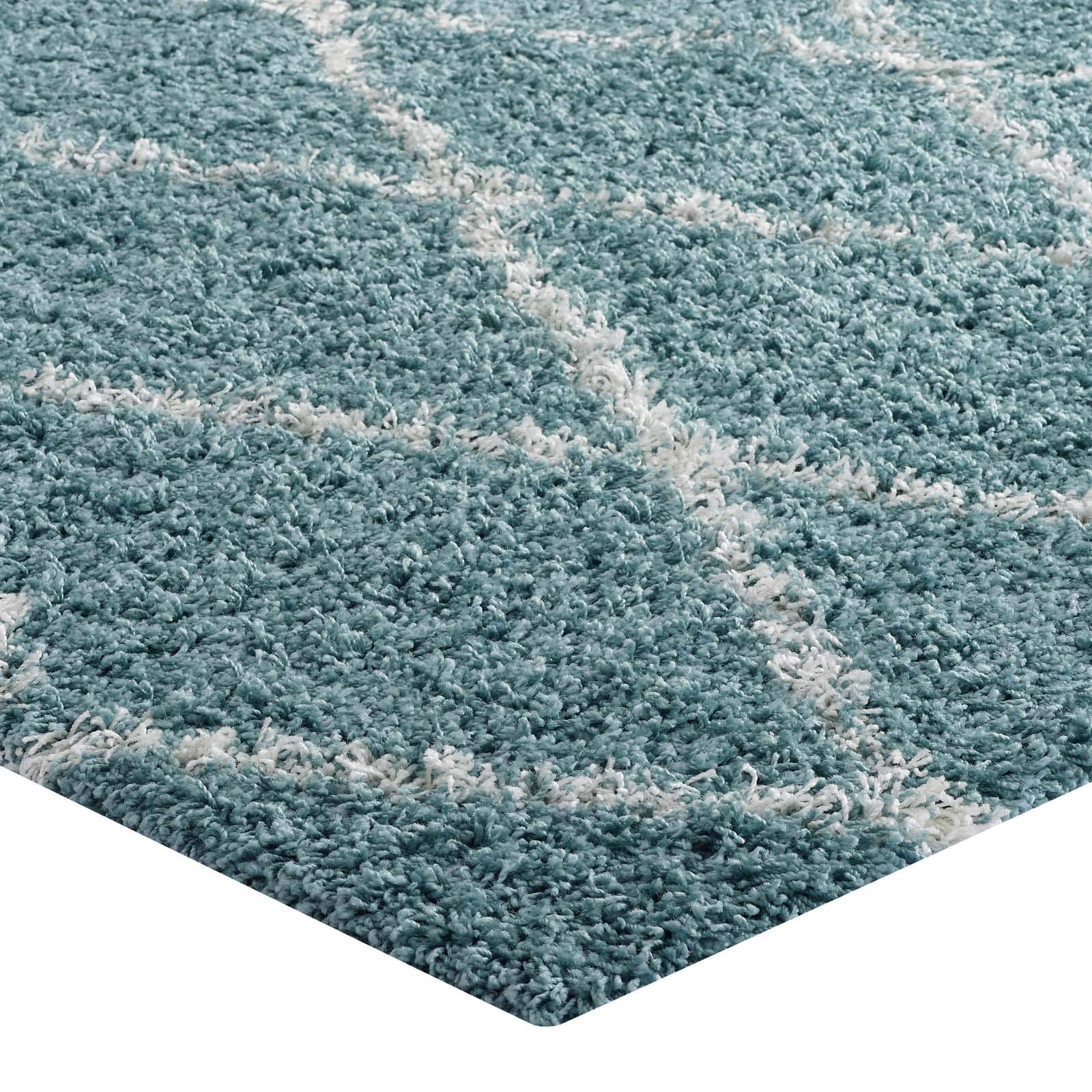 Modern Contemporary Urban Design Living Room Area Rug - Soft Fabric Floor Carpet with Multi-Blue Pattern - Perfect for Lounge, Bedroom & Home Decor