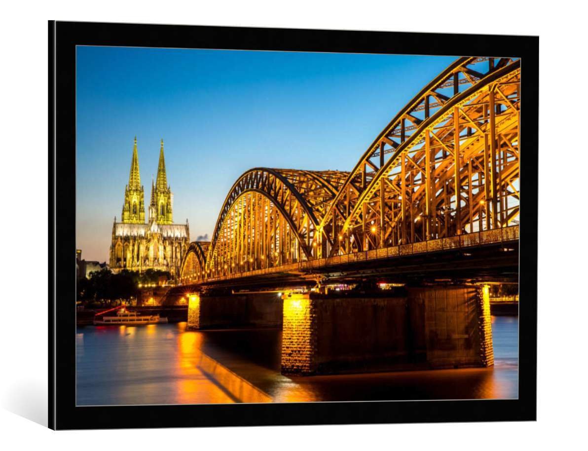 Framed Art Print of Cologne Cathedral Germany by Vichaya Kiatying-Angsulee - 33.5x21.7 Inch (85x55 cm) Black/Grey Edge Fine Art Poster for Home & Office Decor - Perfect for Living Room, Bedroom or Office Wall Art