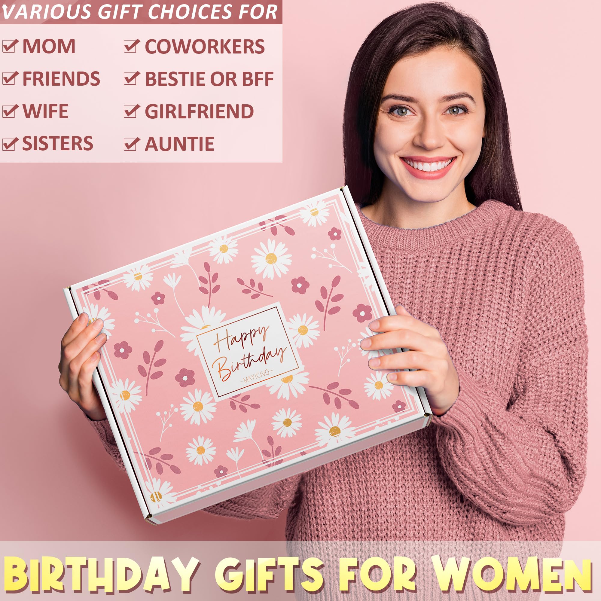 Unique Birthday Gifts for Women - Luxury Self Care Gift Box with Rose & Cozy Blanket | Spa Relaxation Gifts for Mom, Wife, Sister, Best Friend & Coworker | Perfect Friendship Gift Basket for Birthdays, Anniversaries & Special Occasions