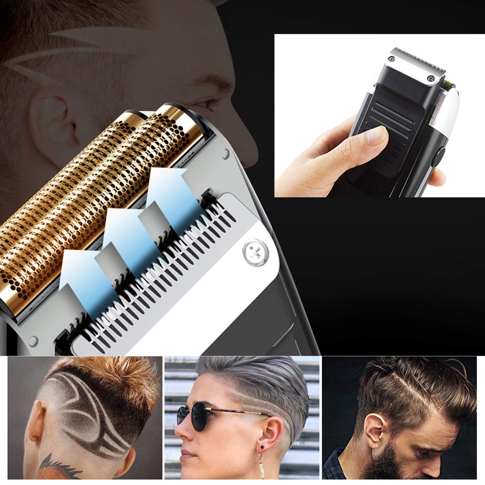 2-in-1 Electric Shaver & Beard Trimmer for Men with LCD Screen - Rechargeable USB Razor for Face, Neck & Chin Hair - Perfect for Travel, Home & Office Grooming