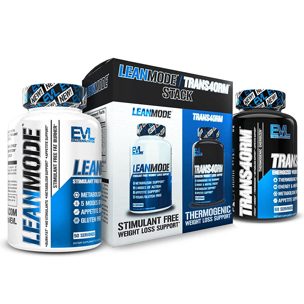 EVL Weight Loss Support Stack - Thermogenic Fat Burner Pills with Green Coffee Bean Extract & Forskolin + LeanMode Non-Stimulant Metabolism Booster for Men & Women - Supports Energy, Appetite Control & Fat Loss - Perfect for Gym, Workout & Weight Management
