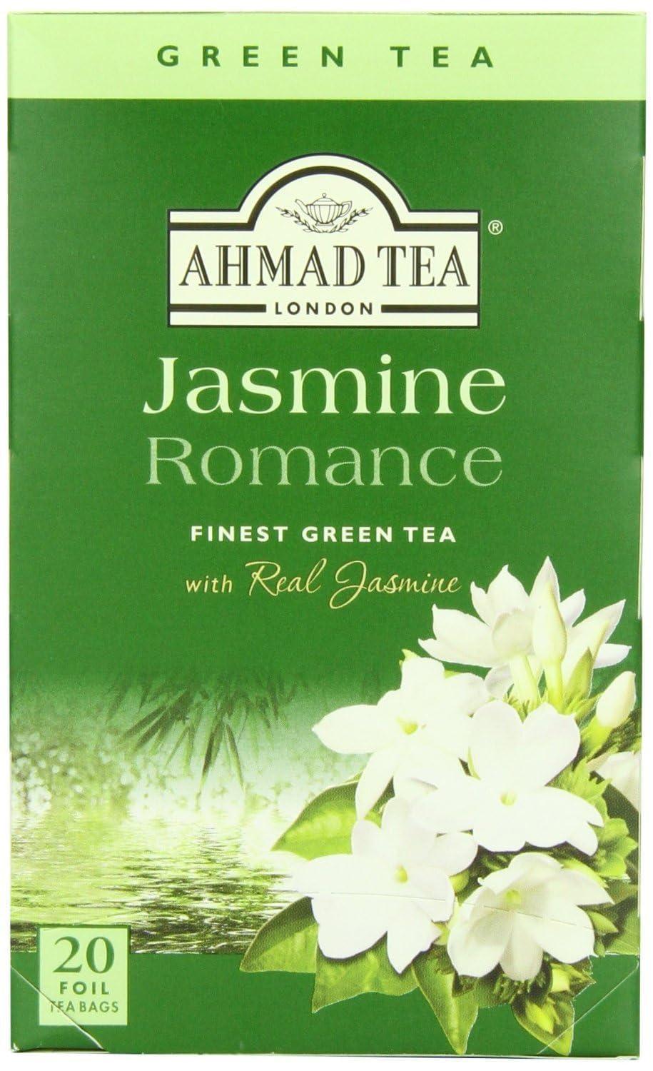 Ahmad Tea Jasmine Romance Green Tea - 20 Count Box | Premium Floral Tea for Relaxation & Wellness | Perfect for Afternoon Tea & Gifting