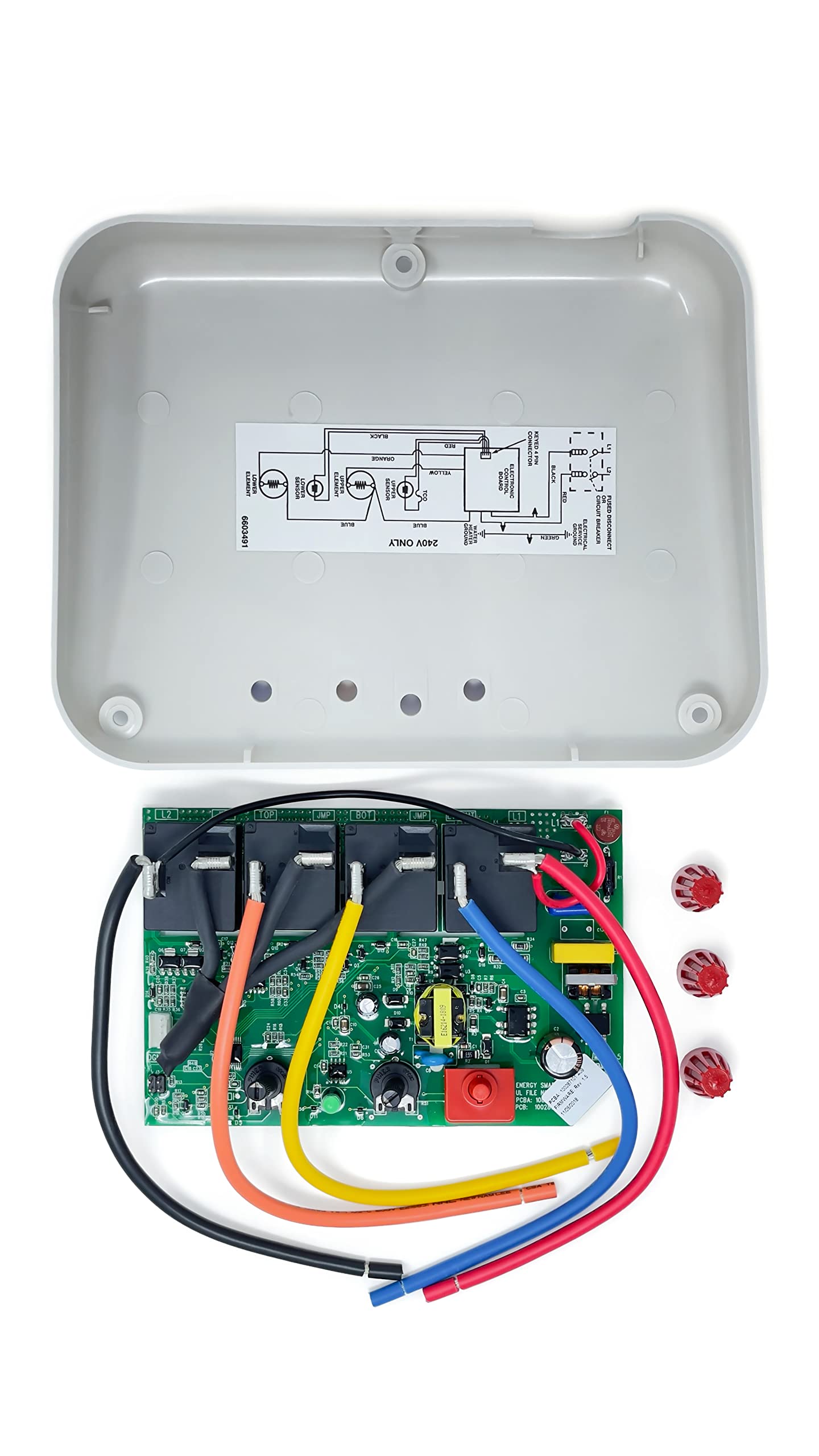 Genuine OEM American Water Heaters Electronic Control Board 100093769 with Control Panel Cover 100341931 - Replacement Parts for Water Heater Repair & Maintenance