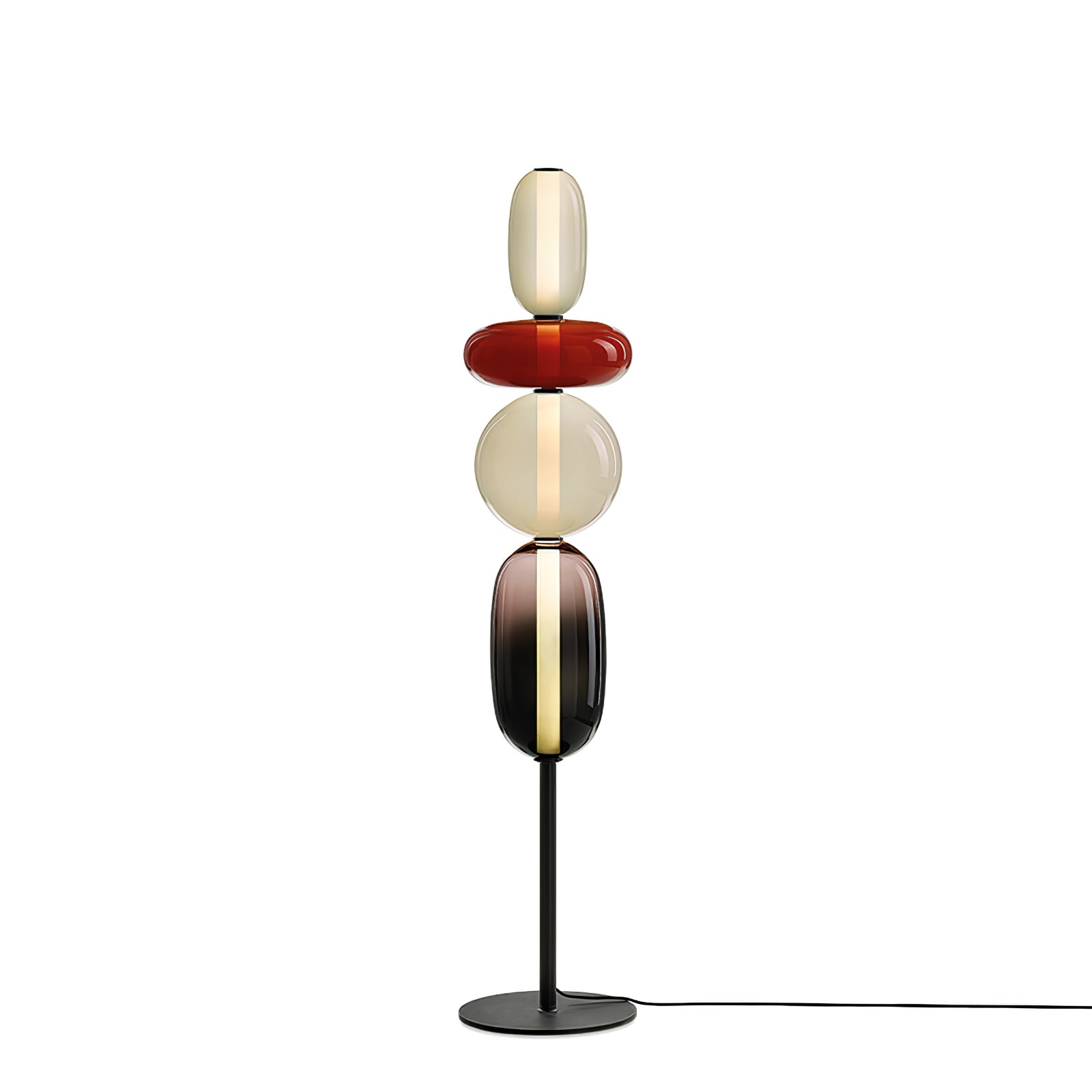 LED Glass Floor Lamp with Remote Control - Modern Dimmable Standing Light for Living Room, Bedroom, and Office Decor