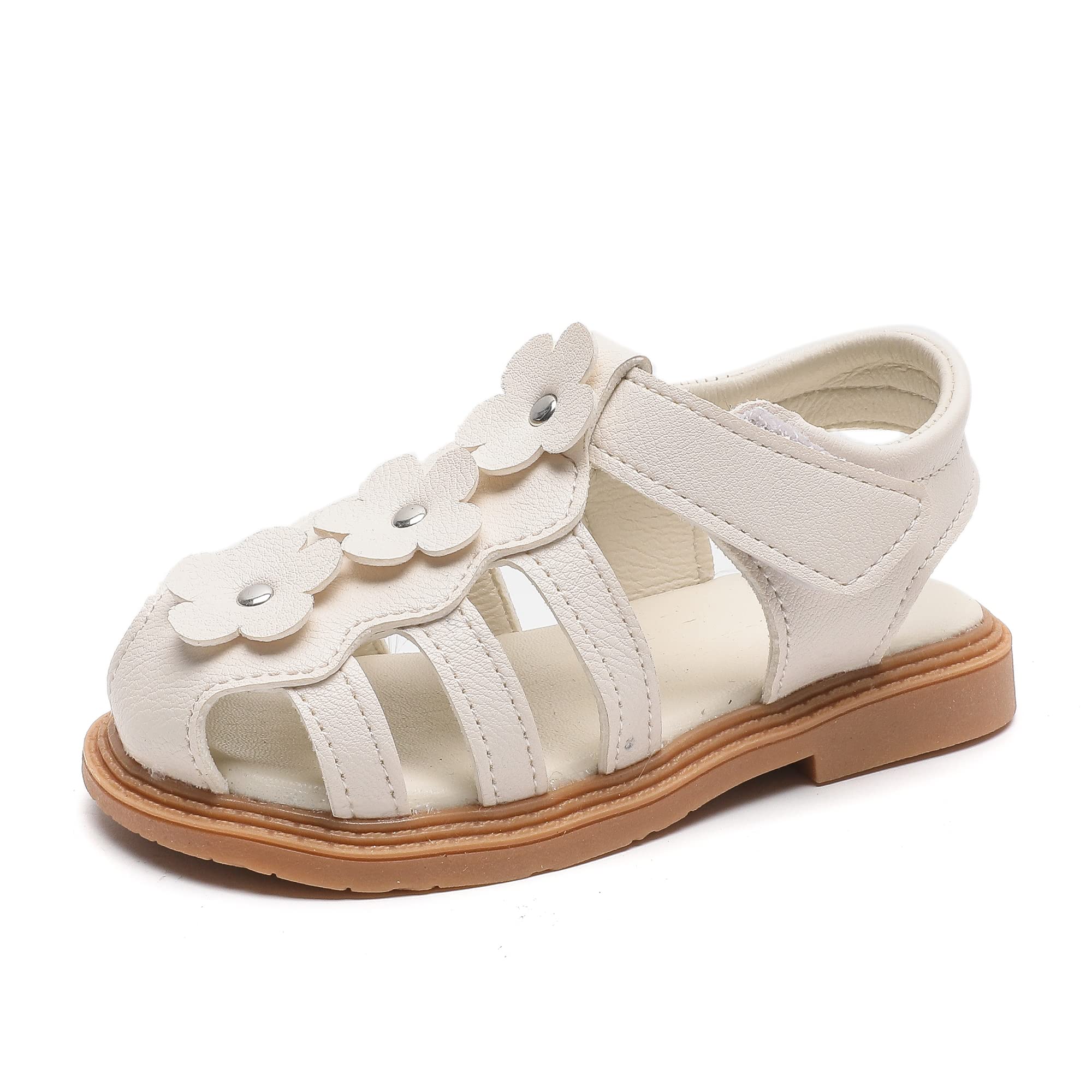 Komfyea Girls Floral Sandals - Toddler Summer Shoes for Beach & Play