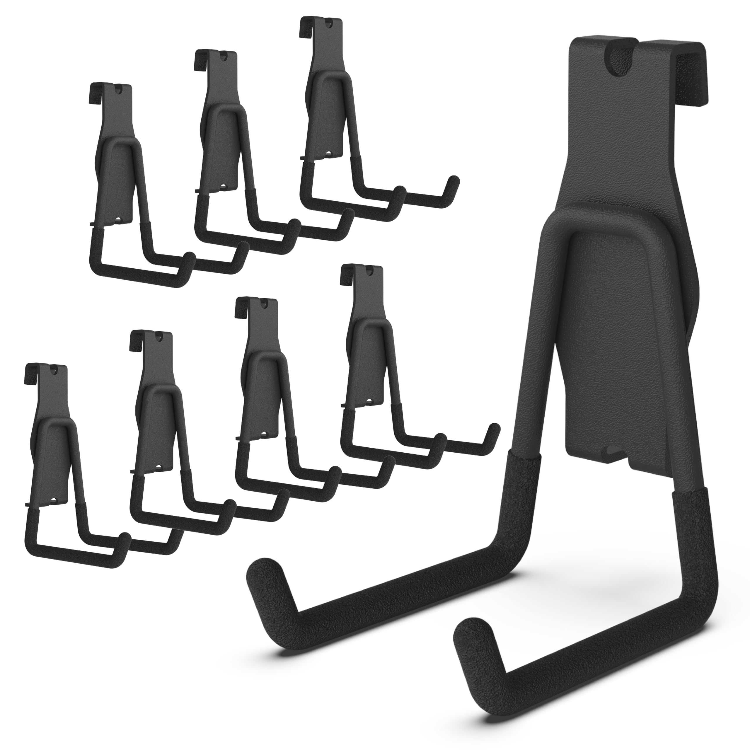HUHOLE Heavy Duty Gridwall Utility Hooks 8-Pack - Black Metal Grid Wall Hooks for Retail Display, Picture Hanging & Store Organization - Perfect for Boutiques, Galleries and Home Decor