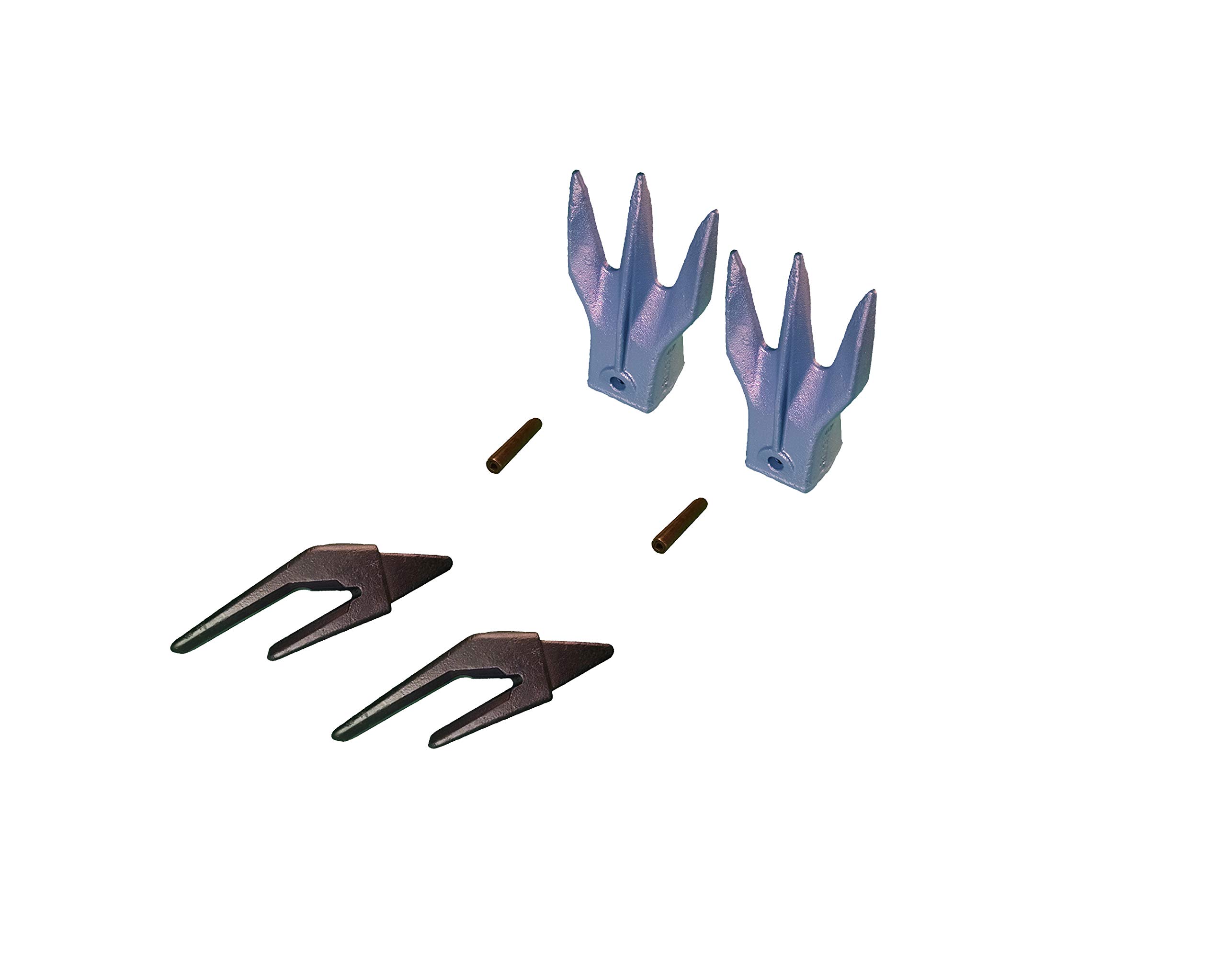 Excavator Bucket Combo with Weld-on Shanks, Trident Rock Teeth & Pins - 1