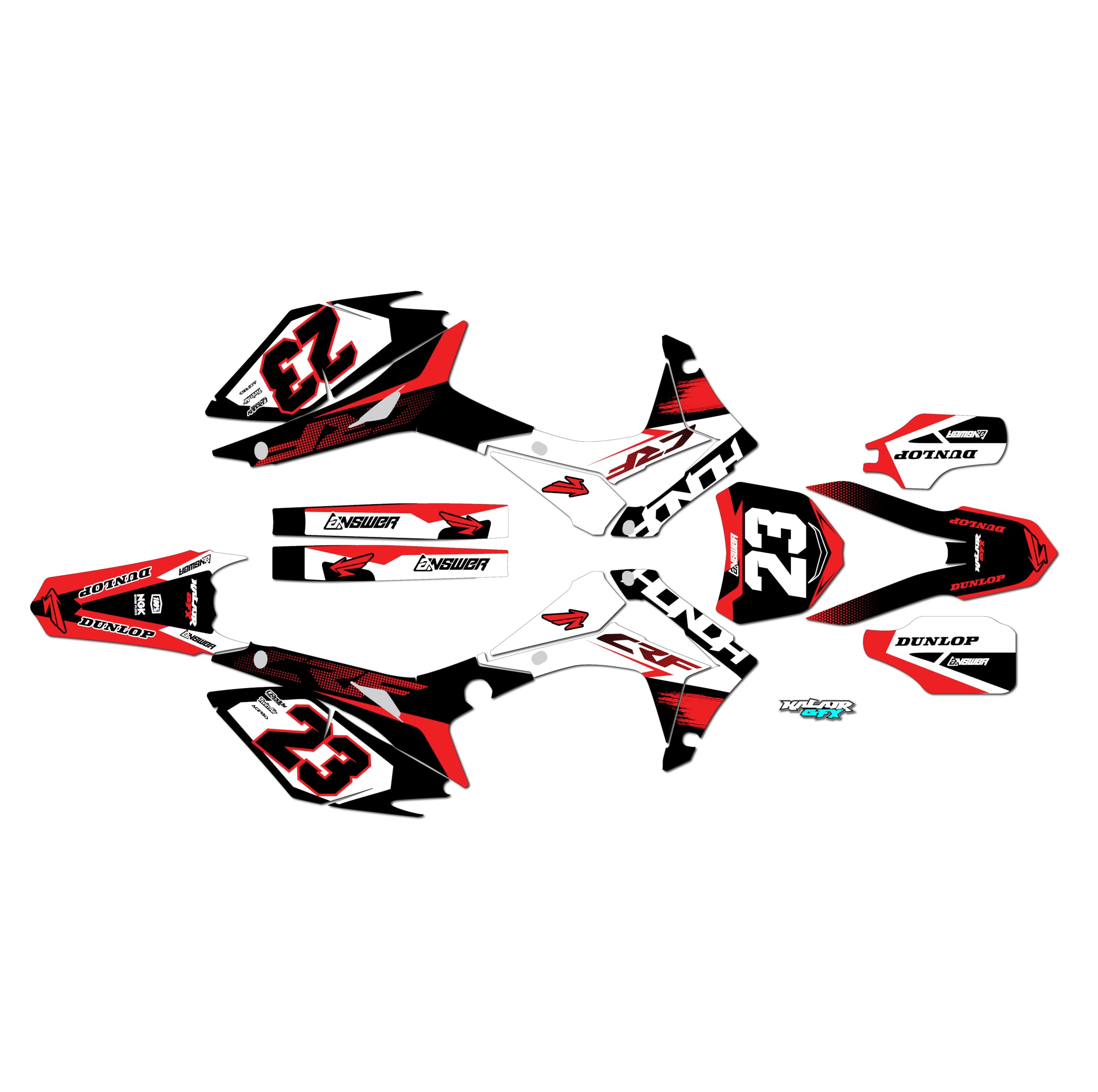 Honda CRF450R (2013-2016) Evader Series Red 9 Mil Graphics Kit - Dirt Bike Stickers, Motocross Racing Decals for Pit Bikes & Motorcycles - Perfect for Off-Road Racing, Trail Riding & Custom Bike Styling