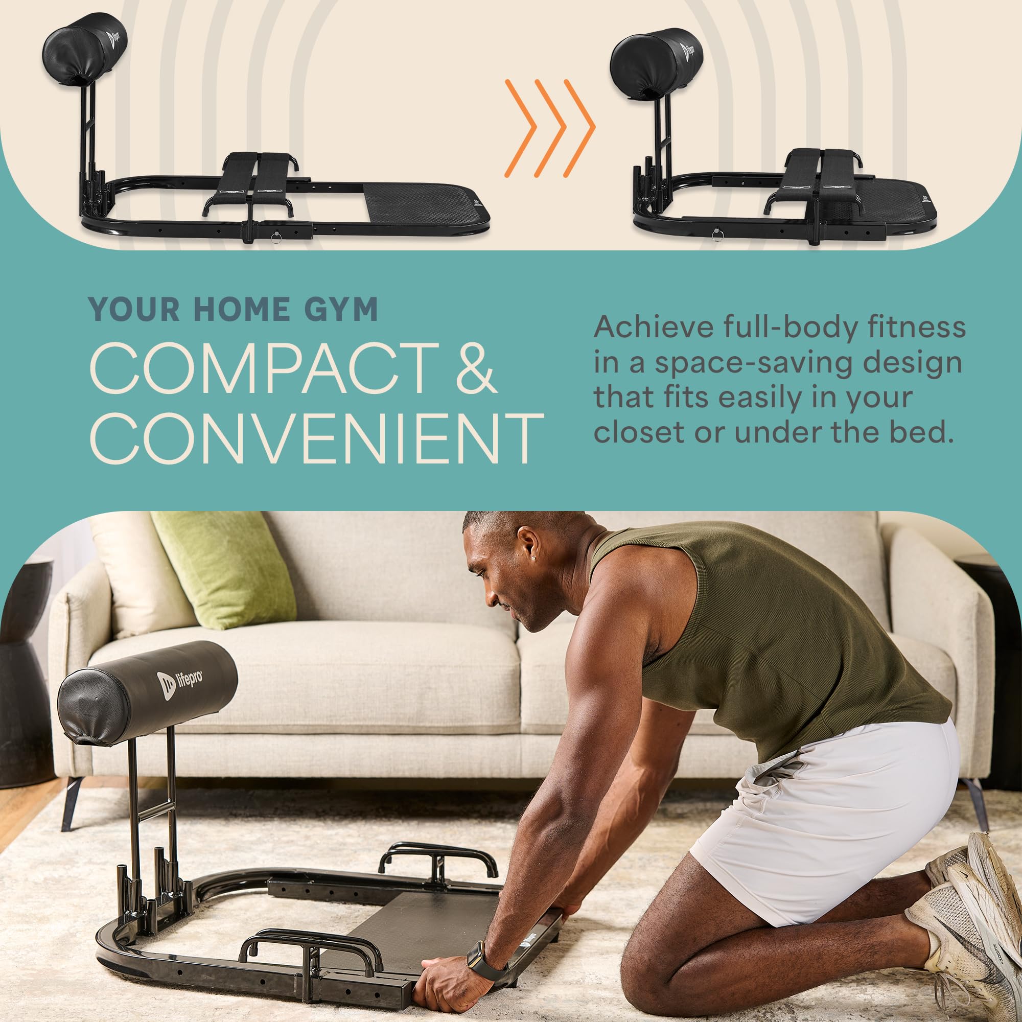 LifePro GluteBlast Hip Thrust Machine - Home Gym Equipment for Glutes, Hips & Thighs Workout with Resistance Bands - Adjustable Squat Bench for Strength Training & Toning - Perfect for Home Fitness, Booty Building & Leg Day Exercises