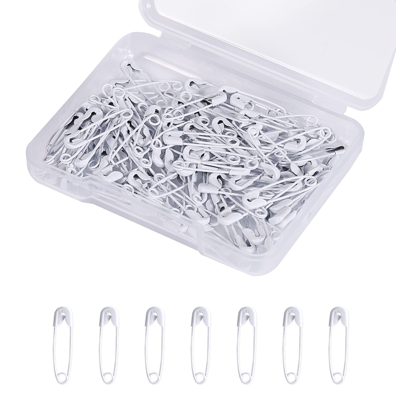 120pcs 19mm Mini Safety Pins for Clothes, Metal Sewing Pins for Clothing, Handicrafts & Jewelry Making - White | Perfect for DIY Projects, Emergency Repairs & Fashion Accessories