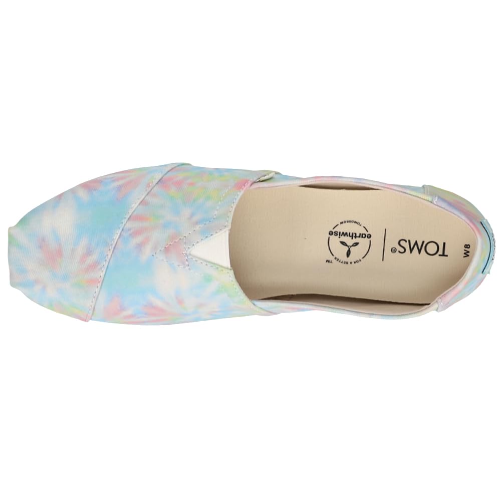 TOMS Women's Alpargata Tie-Dye Slip-On Flats - Comfortable Casual Shoes for Women - Size 5.5 B (US) - Perfect for Beach, Travel, and Everyday Wear