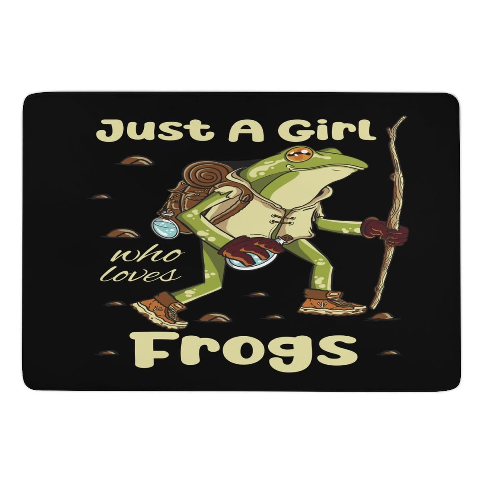 Non-Slip Foldable Frog Themed Area Rug - 5ft x 6.5ft Soft Floor Mat for Kids Room, Nursery, Playroom & Dorm Decor | Perfect for Bedroom, Living Room & Dining Room | Cute Frog Lover Gift for Girls & Teens