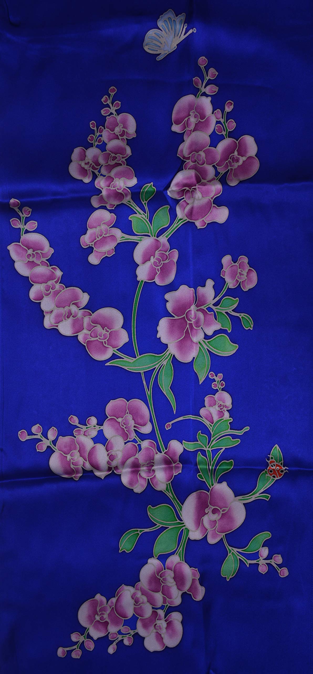 Hand-Painted Silk Kimono Robe for Women - Elegant Long Nightgown & Sleepwear - Perfect for Lounging, Spa Days, and Bridal Dressing