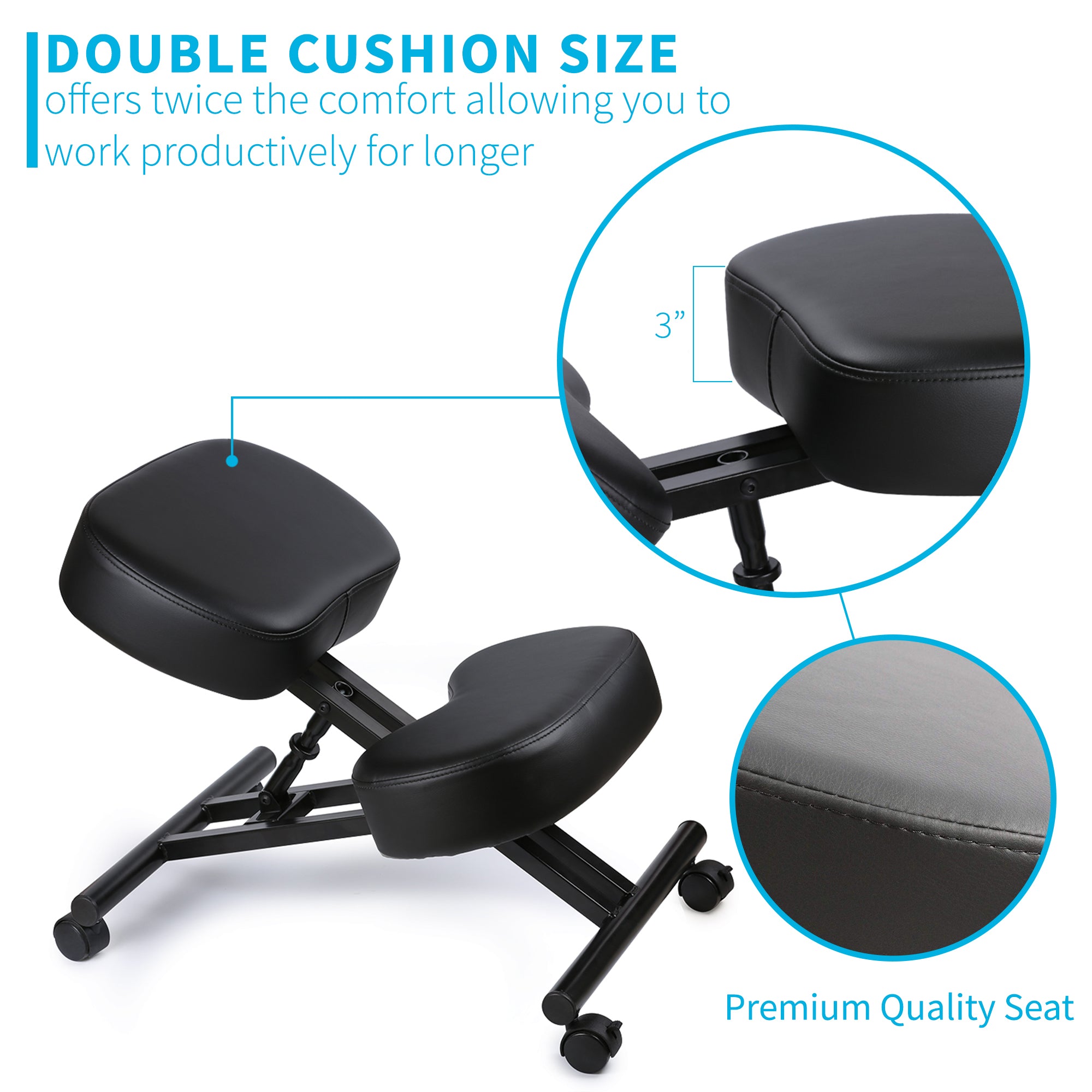 Ergonomic Adjustable Kneeling Chair for Back Pain Relief - Home Office, Meditation & Posture Correction - Comfortable Seat for Work & Study