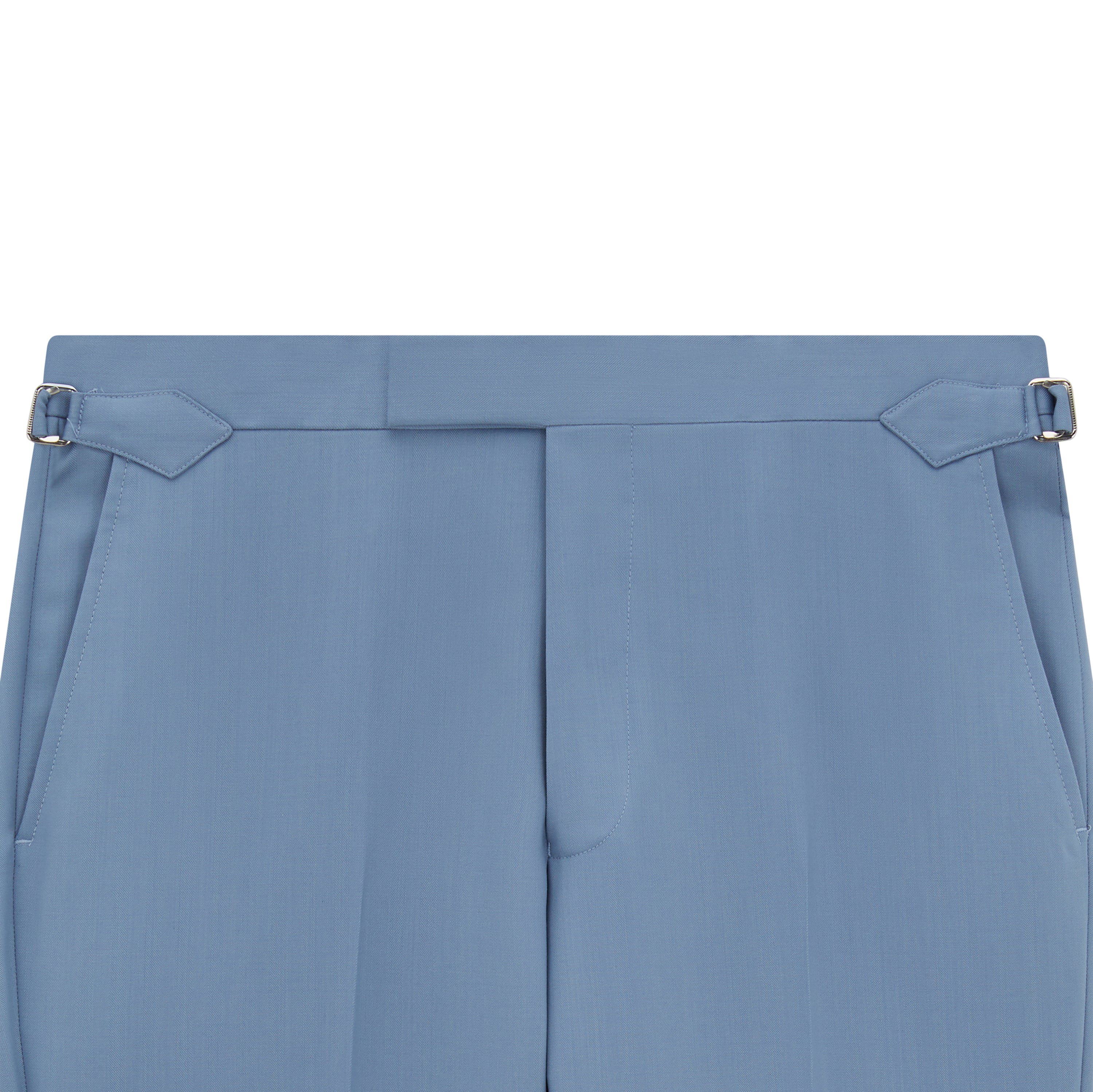Barney Blue Herringbone Trousers for Men - Classic Slim Fit Dress Pants for Office, Business & Formal Occasions
