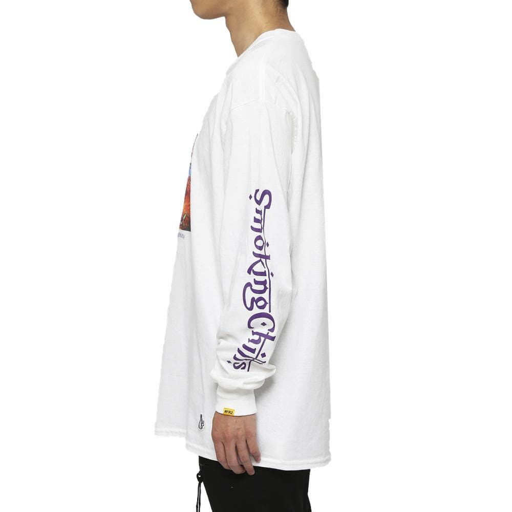 Fucking Rabbit Smoking Chillum Long Sleeve T-Shirt - White | Unique Stoner Fashion for Music Festivals & Streetwear