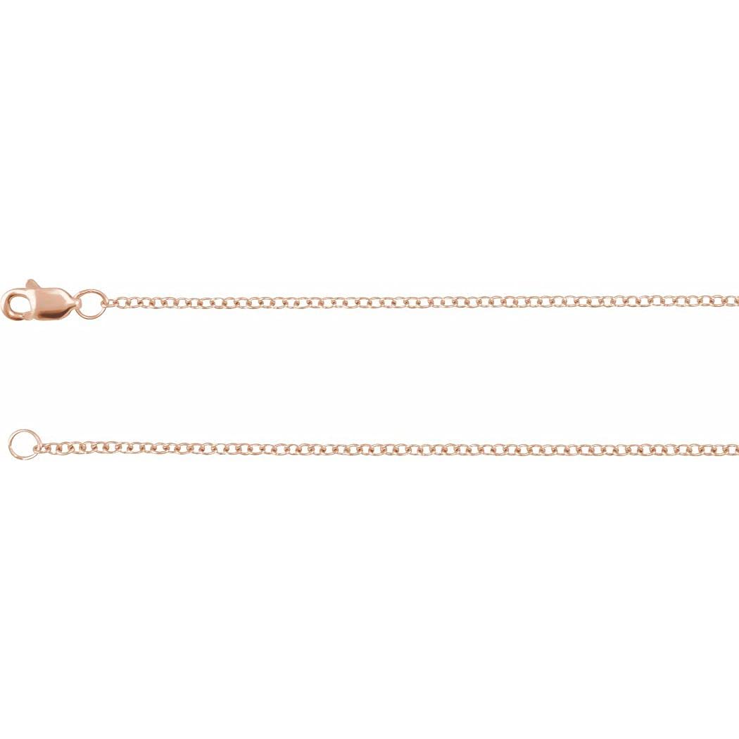 14K Rose Gold Filled 1.5mm Solid Cable Chain Necklace for Women & Men - Durable Everyday Jewelry for Layering, Gift Giving & Special Occasions