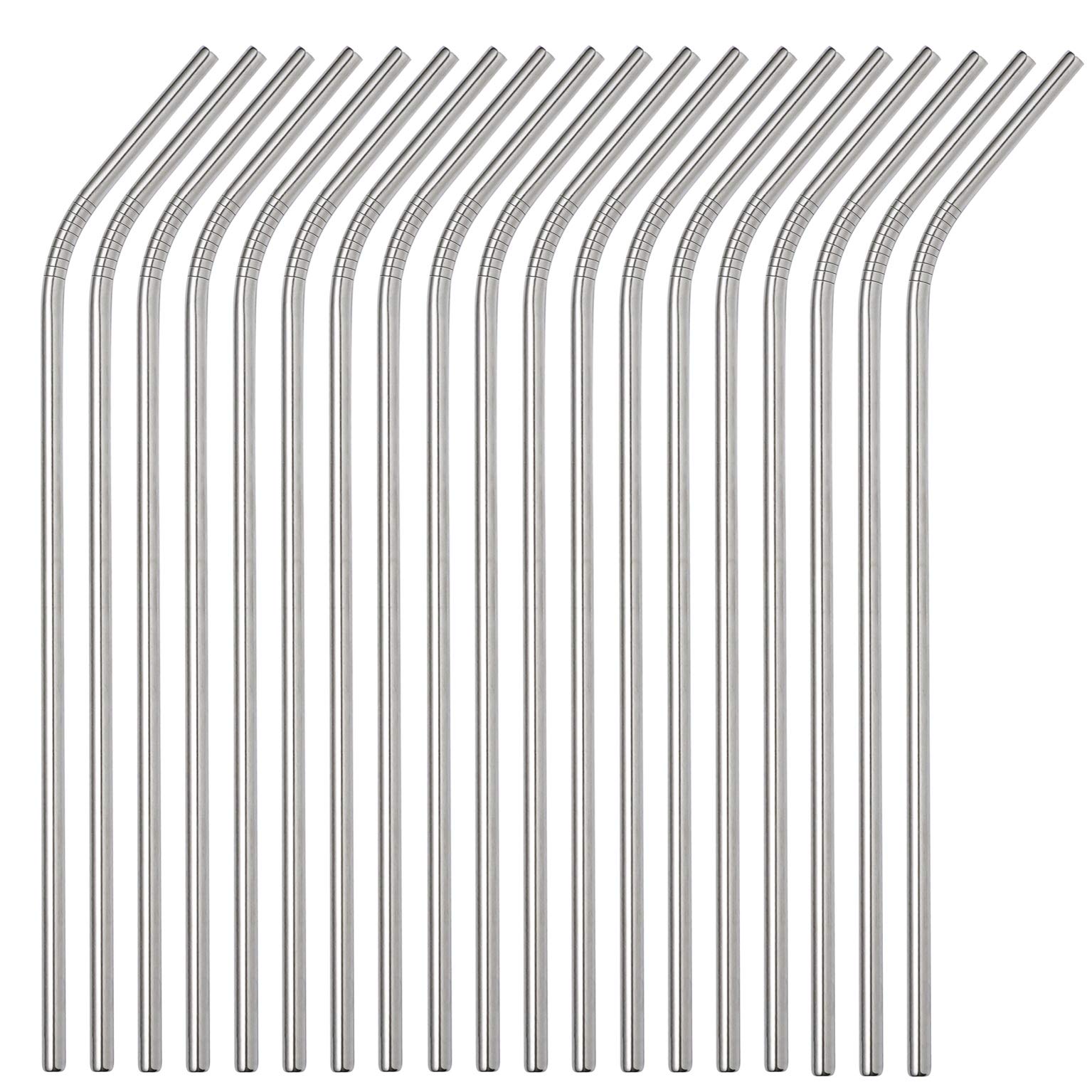 50-Pack Reusable Stainless Steel Straws - 8.5