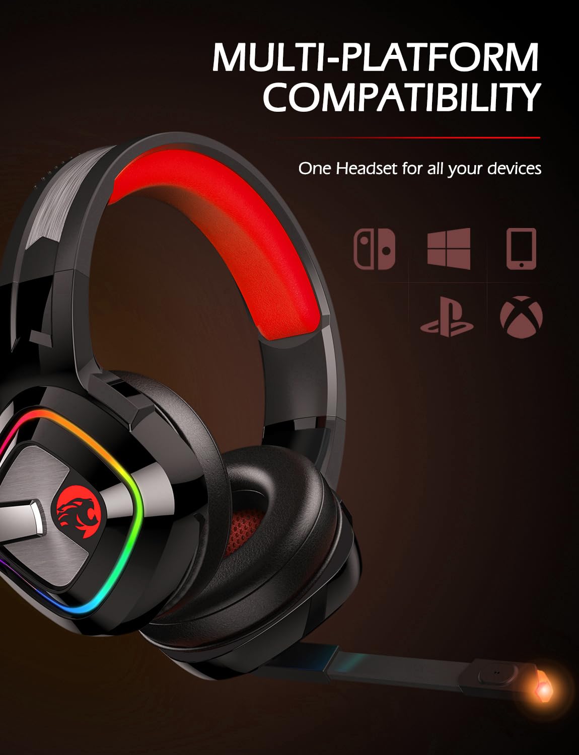 ZIUMIER Gaming Headset with Noise Canceling Microphone & Stereo Surround Sound - Wired 3.5mm Headphones for PC, PS4, PS5, Xbox One, Xbox Series X/S, Nintendo Switch - Perfect for Competitive Gaming & Online Chat
