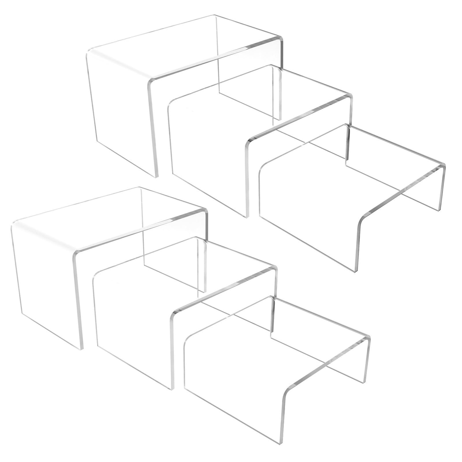 6-Piece Clear Acrylic Display Risers - 5