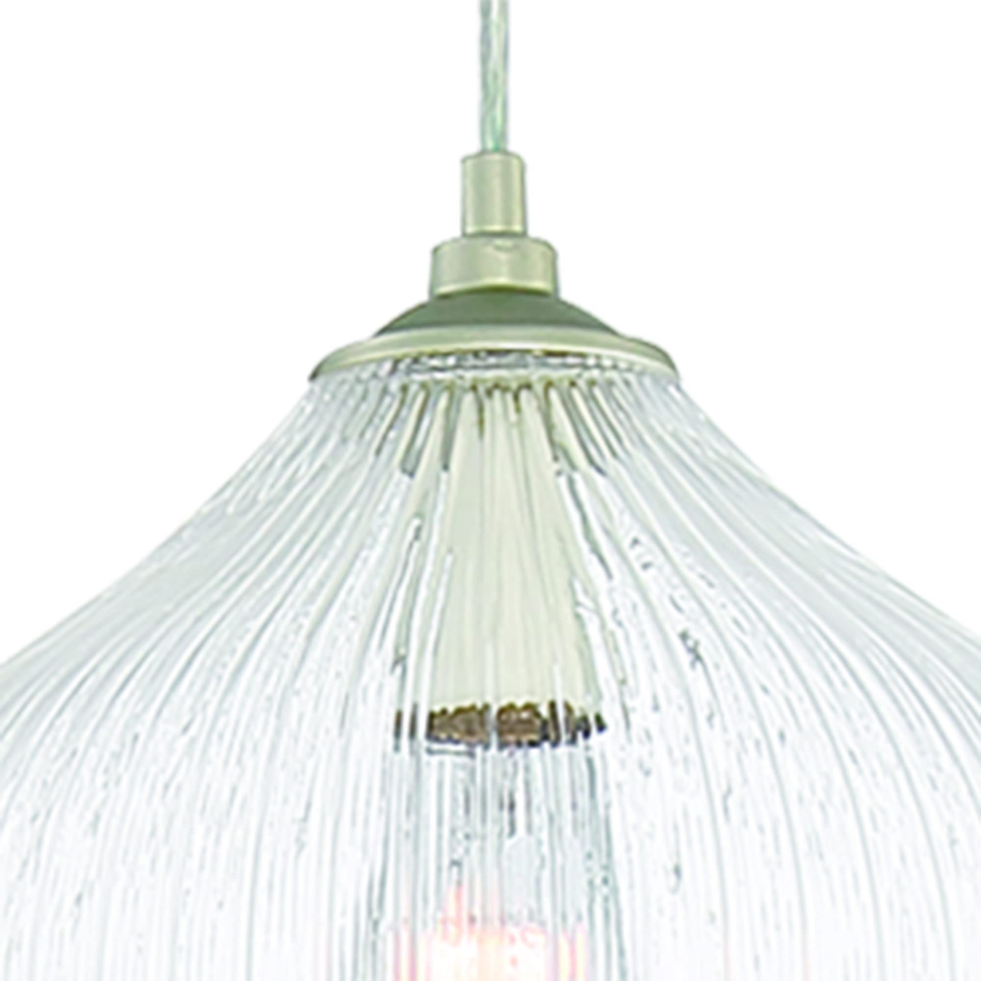 Vanity Art Modern Elegant 1-Light Glass Pendant Chandelier - Sleek Ceiling Light Fixture for Kitchen, Dining Room, Entryway & Bedroom (Model 20061AS) | Perfect for Contemporary Home Decor