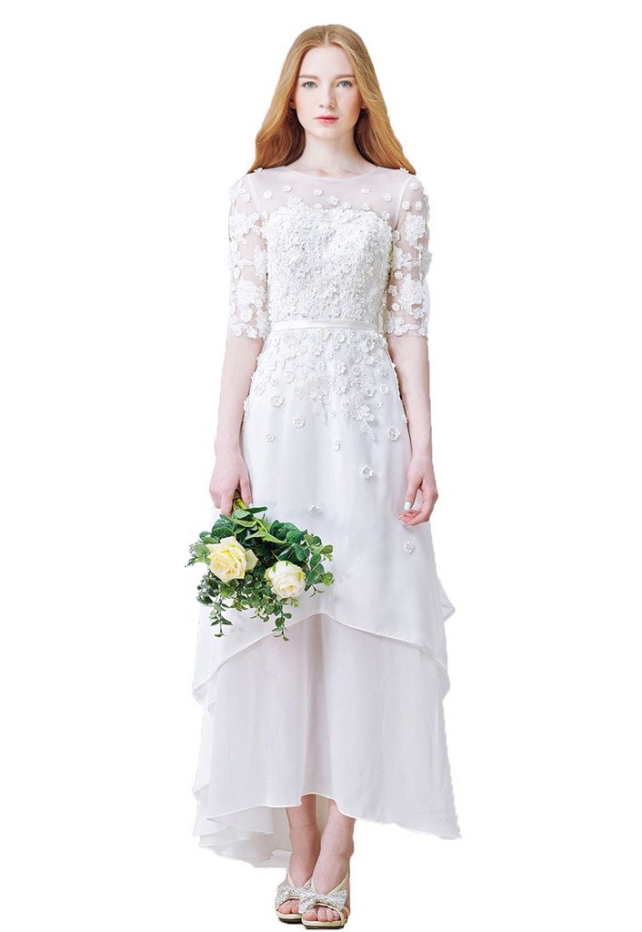 Elegant Women's High-Low Chiffon Dress for Beach, Wedding, Evening Party & Special Occasions | Flowy Summer Maxi Dress for Bridesmaid, Cocktail & Formal Events