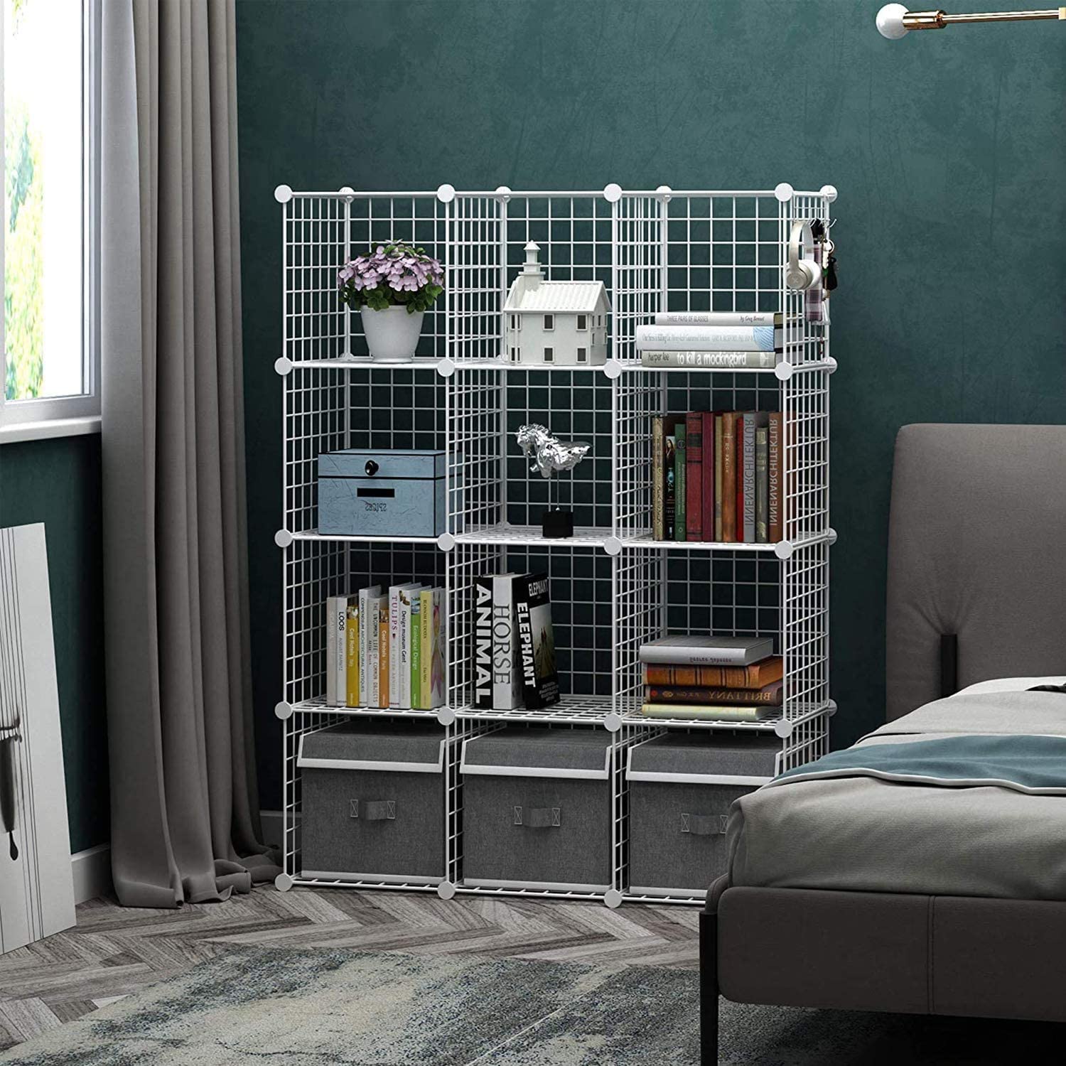 C&AHOME 12-Cube Wire Storage Organizer - 36.6