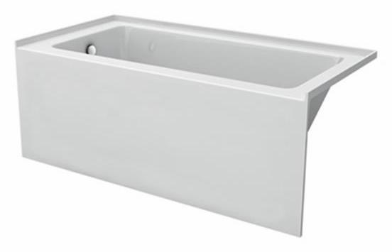Amala 60 x 32 Inch Alcove Bathtub with Left Hand Drain - White Acrylic Bathtub (Model 41173) for Small Bathroom Remodeling & Space-Saving Design