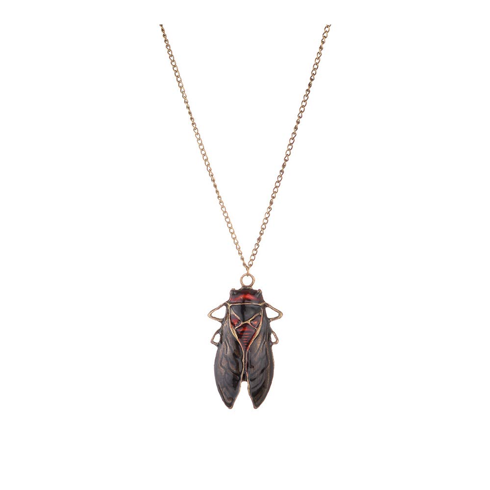 Vintage Cicada Pendant Necklace - Retro Insect Bug Charm Jewelry for Women, Unique Handmade Cicada Necklace for Nature Lovers, Perfect for Boho Style, Gothic Fashion, and Nature-Inspired Outfits