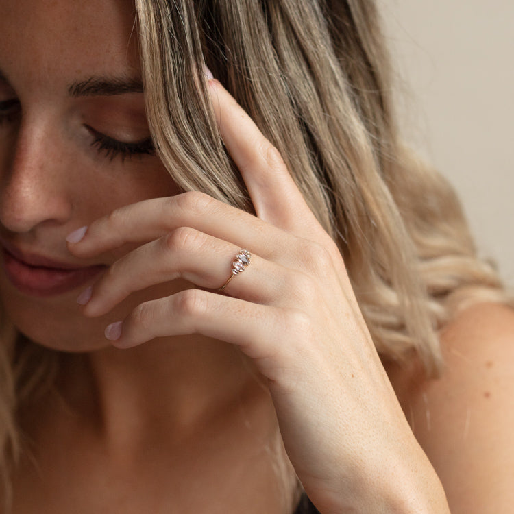 Solid Gold Marquise Cluster Ring - Elegant & Timeless Jewelry for Women | Perfect for Weddings, Anniversaries & Special Occasions