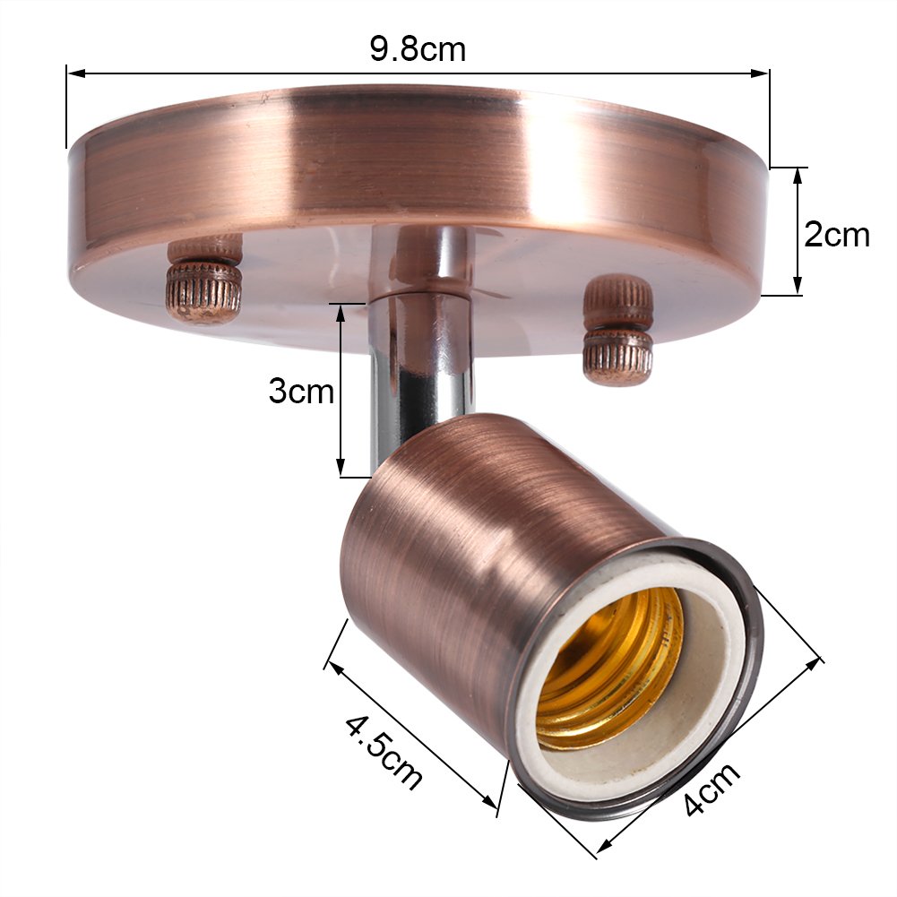 E27 Modern Vintage Table Lamp Base Holder - 180° Rotating Ceiling & Wall Mounted Light Socket (White) - Perfect for Bedroom, Living Room & Office Lighting