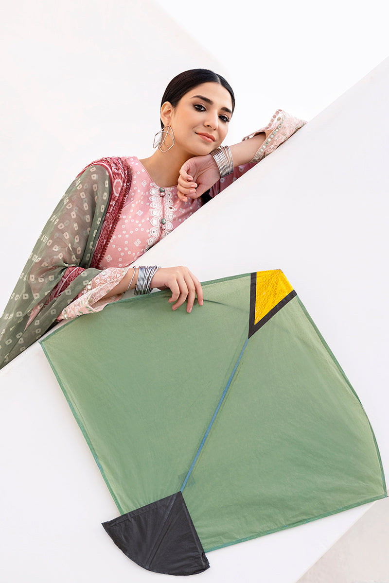 LUSH PINK 3PC DIGITAL PRINTED LAWN SUIT - Stylish Pakistani Women's Formal Outfit for Weddings, Parties & Special Occasions