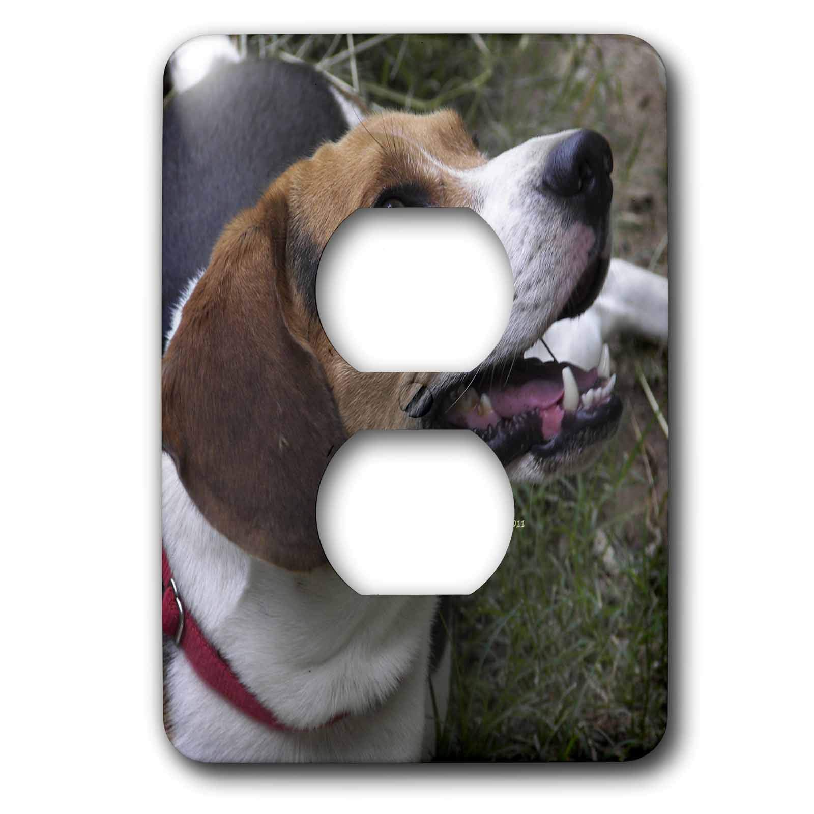 3D Rose Beagle 2 Plug Outlet Cover - Decorative Electrical Socket Protector for Kids & Pets Safety - Perfect for Nursery, Playroom, and Pet-Friendly Homes