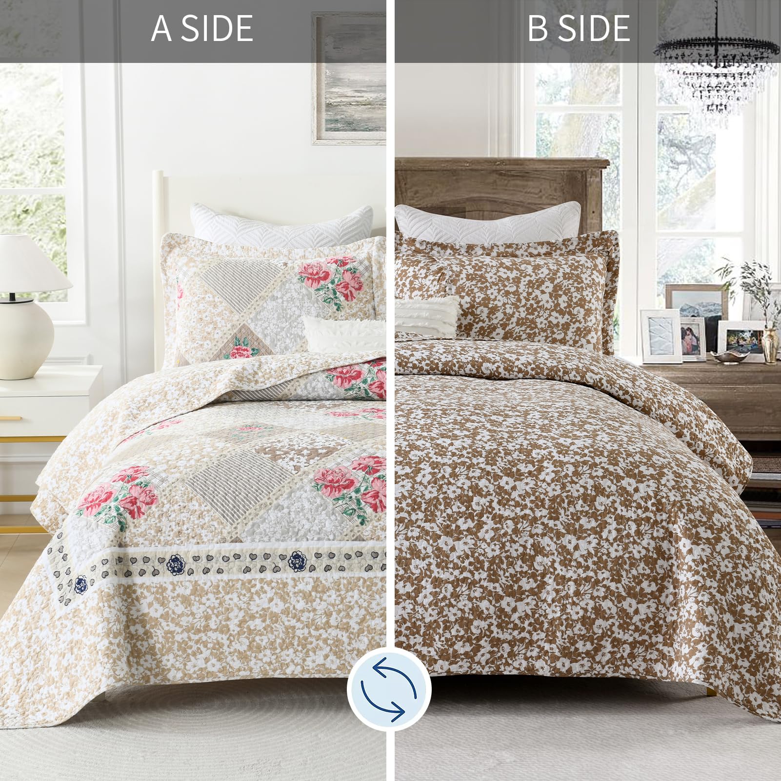 100% Cotton Oversized King Quilt Bedspread 120