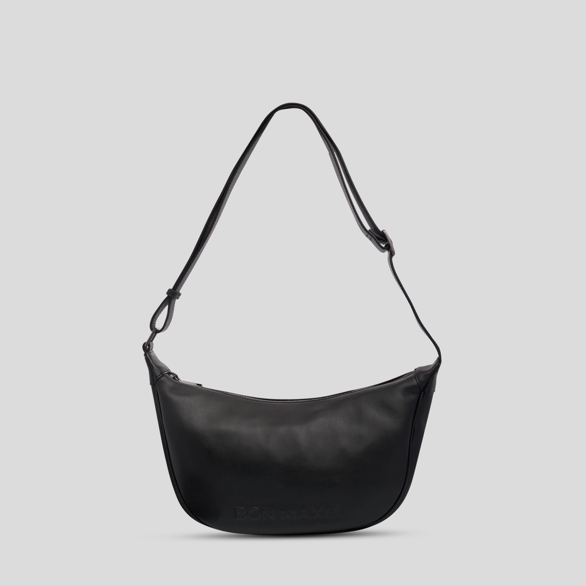 Stylish Slouchy Leather Crescent Crossbody Bag for Women - Black | Perfect for Everyday Use, Travel & Casual Outings