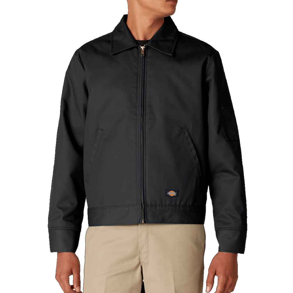 Dickies Lined Eisenhower Jacket for Men - Black Workwear Jacket with Warm Lining | Perfect for Construction, Outdoor Work & Winter Wear