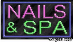 Custom Neon Sign for Nails & Spa - Clear Plexiglass Backlit Decor | Perfect for Salon, Nail Shop & Beauty Business Lighting