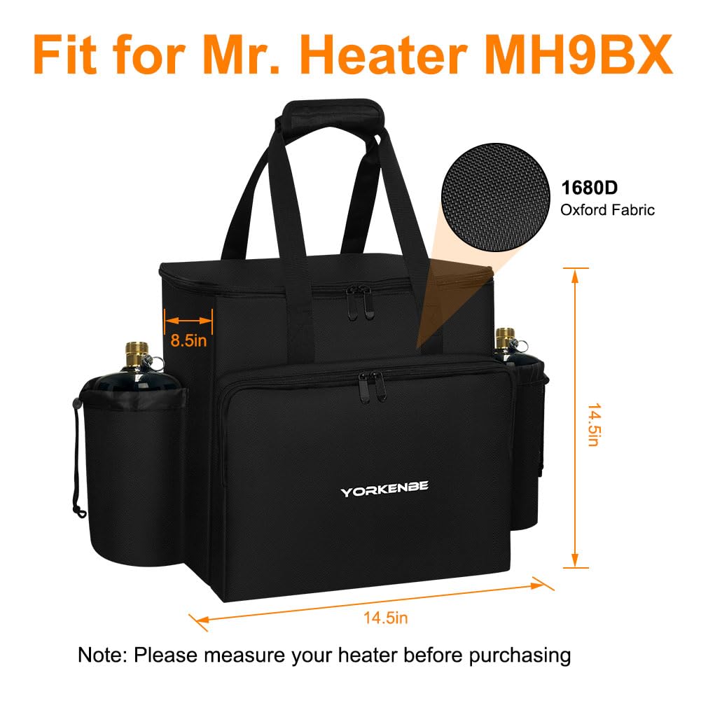 Portable Heater Carry Bag for Mr. Heater MH9BX - Waterproof Buddy Propane Heater Carrying Case with Multiple Pockets & Anti-Slip Bottom - Ideal for Camping, RV Trips, and Outdoor Adventures
