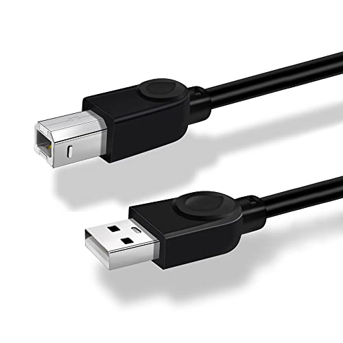 High-Speed USB 2.0 Printer Cable A Male to B Male - 10ft USB Print Cord for HP, Epson, Canon, Dell, Brother, Samsung Printers - Reliable Data Transfer for Office, Home & Studio Use