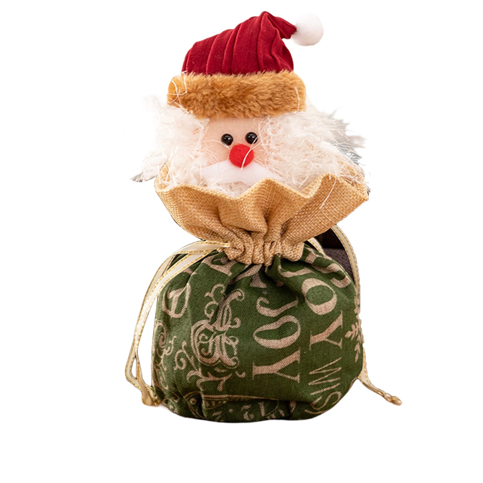 Roadoor Christmas Drawstring Gift Bag - Santa Elk Snowman Tree Design for Xmas Party Favors, Candy & Holiday Decorations | Perfect for Christmas Eve Celebrations, Stocking Stuffers & Festive Gift Giving