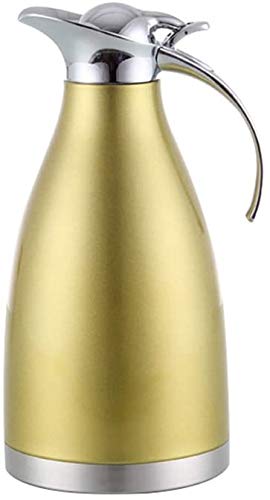 68oz/2L Vacuum Insulated Stainless Steel Carafe - Double Wall Coffee Thermos for Hot & Cold Beverages - 304 Stainless Steel Coffee Pot, Water Pitcher, Juice Flask - Perfect for Coffee, Tea, Milk, Champagne - Ideal for Home, Office, Camping & Outdoor Use (Champagne Gold)